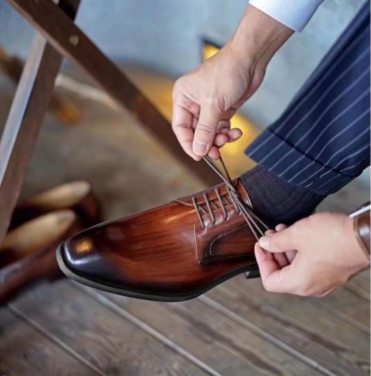 MENS LEATHER STYLE FORMAL SHOES