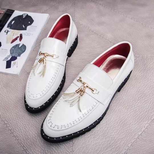 Glossy Tassel Loafers Men's