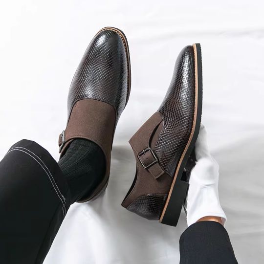 Buckle Leather Shoes Men's British Style