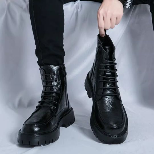 Business High-Top Leather Boots